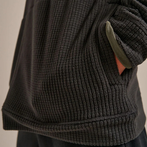 Pull-over à capuche pour hommes en pur coton gaufré pour l'hiver - Product Image 6