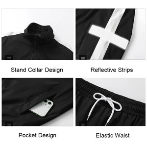 Ropa deportiva para correr para hombre, ropa reflectante transpirable, joggers deportivos, entrenamiento, gimnasio, Fitness, conjuntos de chándal para hombre - Product Image 4