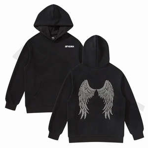 Sudadera con capucha personalizada 2021, ropa de calle al por mayor, sudaderas con capucha para hombre, estampado Unisex liso de alta calidad, algodón orgánico de gran tamaño, informal de silicona - Product Image 6