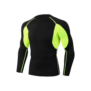 New Arrival OEM ODM MMA Men Rash guard Full Plain Breathable Full Sleeve Gym Running Sweat wicking Jitsu Rash Guard for Selling