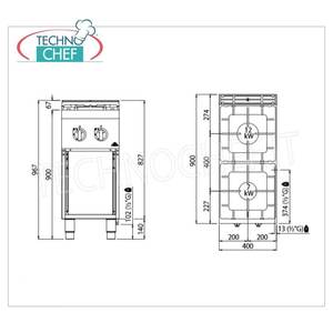 Cocina de Gas de 2 Quemadores en Mueble Abierto - Product Image 1