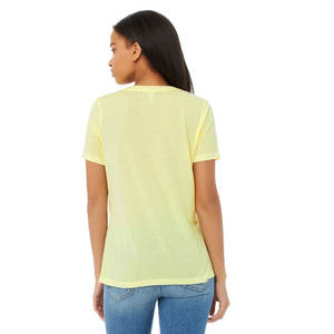 VENTE EN GROS SOLID NAVY TRIBLEND TEE SHIRT DÉCONTRACTÉ À MANCHES COURTES T-SHIRT COL EN V T-shirt respirant pour femmes - Product Image 6