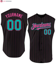 Haute qualité Sublimation impression Logo maillots de Baseball équipe blanc col en v maillots de Baseball bouton complet sans manches hauts de Baseball - Product Image 1