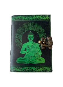 Vintage planificador cuaderno de bocetos diario de cuero libro antiguo hechizo encantado hecho a mano Deckle borde papel negro verde regalo térmico - Product Image 2