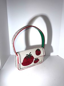 Sac à bandoulière blanc perlé, motif végétal, perles de verre, pochette d'été pour femme, sac à main brodé en forme d'arroseur, personnalisé sur le thème du jardin - Product Image 5