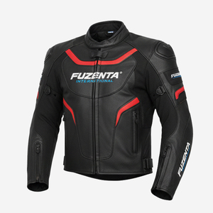 Blouson en cuir de moto professionnel Logo personnalisé Protection dorsale Résistance aux chocs Blousons de course en cuir de moto réglables - Product Image 2