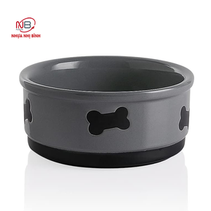 Bol pour chien élégant et écologique en plastique de forme arrondie multicolore et antidérapant pour chiens et chats - Product Image 1