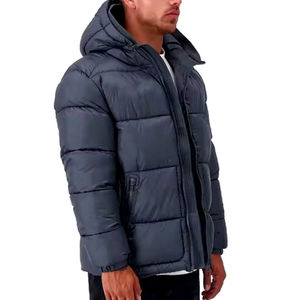 Custom Factory Oversize Coated Breathable Outdoor Unisex Puffer Jacket <b>Waterproof</b> Windproof Hooded Winter Warm Wear OEM Front - Product Image 4