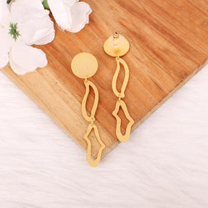 High Quality Brass Gold Plated Plain Stud Earrings Handmade Matt Finish Brass Gold Plated Stud Earring Wholesale manufacturer - Product Image 4