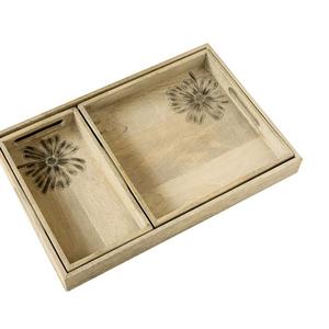 Designer Snacks Server Plateau de service rectangulaire de taille standard Restaurant Hôtels Restaurant Plateau de table décoratif en bois - Product Image 1