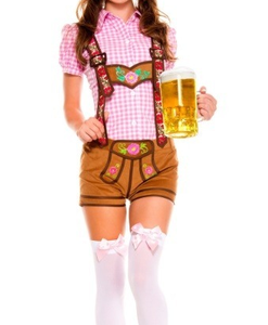 Short en cuir pour femmes de haute qualité couleur unie bavaroise Lederhose pantalon en cuir court pour Oktoberfest Wear - Product Image 6