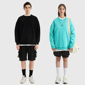 Alta calidad 380 GSM sudadera en blanco de gran tamaño gota hombro Sudadera con capucha bordado personalizado Unisex 100% algodón cuello redondo sudaderas - Product Image 1