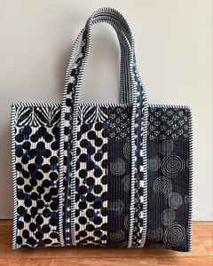 Wholesale Lot Indian Cotton <b>Quilted</b> Bags Handmade Shopping Bag Leaf Printed Women Bohemian Style Handbags Fashion Casual Bags - Product Image 2