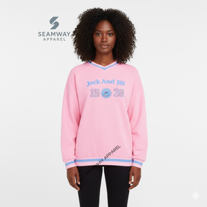 Sweat-shirt Jack And Jill Of America, pull décontracté en coton pour femme, col rond, style universitaire, surdimensionné, jersey brodé, pull de qualité supérieure - Product Image 4