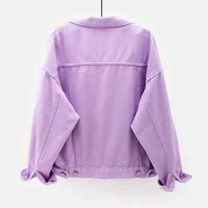 Blousons en jean personnalisés avec logo pour femmes, collection 2024, vente chaude, effet vieilli, délavé à l'acide, en denim, rembourrés en coton, pour l'Europe et l'Amérique - Product Image 4