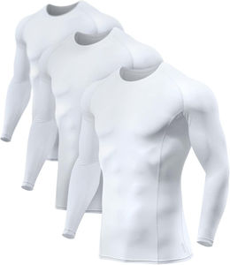 T-shirt de sport à manches longues à col rond, best-seller, pour hommes, vêtements d'entraînement, coupe ajustée, rashguard pour hommes - Product Image 1