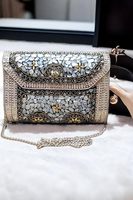 Tas Tote Multifungsi Bordir Mosaik Kanvas Kualitas Terbaik, Dapat Disesuaikan, Mewah untuk Perjalanan, Pesta, Santai Wanita