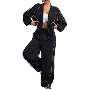 Chándal de Invierno para Mujer con Capucha, Estampado Sólido, Ligero, de Nailon/Poliéster, de Secado Rápido, Personalizable, con Logotipo Frontal, Estilo Hip Hop - Product Image 3