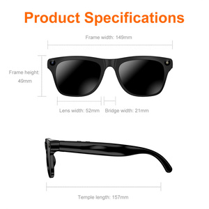 Lunettes intelligentes Xk One Pro Ai avec double caméra 8,0 Mpx, enregistrement vidéo 1080p et application TuneBuds pour la musique et les appels - Product Image 6