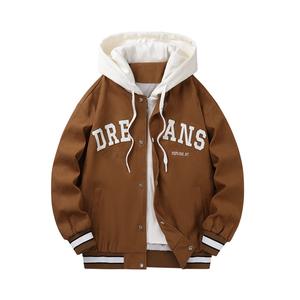 OEM High Quality <b>Varsity</b> <b>Bomber</b> <b>Jacket</b> with Hood for <b>Men</b> Winter New Arrival <b>Varsity</b> <b>Jacket</b> with Custom logo - Product Image 2