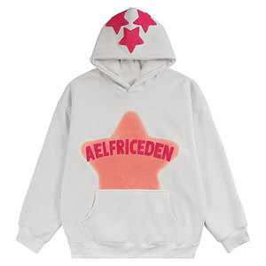 Aelfric Eden Unisex Oversized Pullover Hoodie Anti-Pilling Mujer Pink Star Graphic Sudadera Manga larga Fleece Fabric - Product Image 5