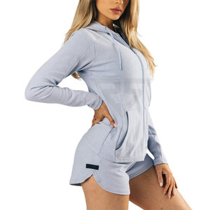 Sudaderas con capucha de diseño personalizado con cremallera completa para mujer, servicio OEM, ropa de gimnasio, pulóver, sudaderas con capucha para mujer - Product Image 1