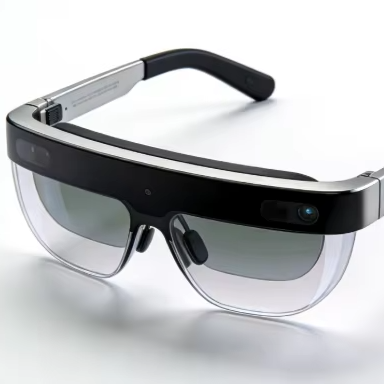 Premium AR Smart Glasses Prototype Apple Style Industrial Design Titanium Alloy Frame Waveguide Display Lens Minimal Wearable