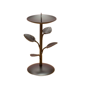 Bougeoir décoratif en métal Finition en laiton antique Branche et fleur Design Qualité authentique pour la décoration intérieure - Product Image 2