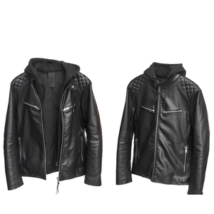 Chaqueta de cuero para motocicleta, estilo personalizado para motociclistas, abrigo vintage con cremallera, impermeable, para invierno, venta al por mayor para hombres - Product Image 2