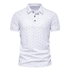2025 profesional informal para hombres para Polos estampado personalizado con patrón sólido tela elástica ligera manga corta - Product Image 1