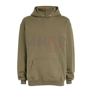Pull à capuche décontracté à motif uni pour hommes 100% coton polyester polaire Logo personnalisé Design hiver sweat à capuche thermique motif imprimé - Product Image 1
