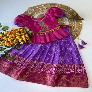 ชุด lehenga choli ผ้าโดลาผ้าไหมสำหรับเด็กทำงาน zari - Product Image 1