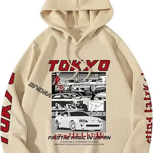 เสื้อมีฮู้ดสำหรับผู้ชายเสื้อสเวตเชิ้ตแบบมีเชือกรูดแขนยาวพิมพ์ลายตัวอักษรกราฟิกเสื้อสวมหัวมีกระเป๋า - Product Image 1