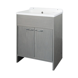Lavabo da Esterno Salvaspazio "Platone" per Lavanderia 58x38x85 cm Colore Rovere - Product Image 1
