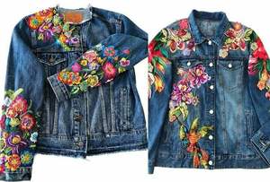 Veste en jean de haute qualité pour femme denim bleu coupe ajustée manches longues mode décontractée vintage - Product Image 3