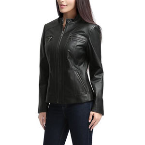 Chaqueta de cuero de manga larga para mujer, buena venta de moda para mujer, chaquetas de cuero genuino Plus, precio al por mayor con logotipo personalizado - Product Image 2