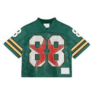 เสื้อครอปฟุตบอลแบบตาข่ายอเมริกันเสื้อทีม MS-AF-0224เสื้อฟุตบอลฮิปฮอปโอเวอร์ไซส์พิมพ์ซับลิเมชัน - Product Image 1