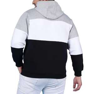 Paneled Hoodie Men's Color Block Hooded Neck FullSleeve <b>Navy</b> and White Cotton <b>Tshirt</b> Boys Colourblocked Sweatshirt - Product Image 2