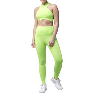 Nouvelle Collection 2026 : Ensemble de Sport et Yoga 2 Pièces Taille Haute pour Femme – Tenue de Yoga Respirante à Motif Uni – Vente en Gros - Product Image 1