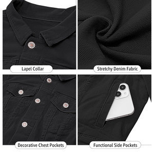 Chaqueta Vaquera de Color Sólido con Logotipo Personalizado, Secado Rápido, Nueva Llegada, Manga Larga con Puños de Botones, Chaqueta Vaquera Corta para Mujer - Product Image 3