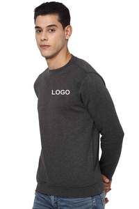 Charcoal <b>grey</b> colour Premium quality <b>sweatshirts</b> available with your custom logo embroidered printed full sleeves crewnecks 2023 - Product Image 4