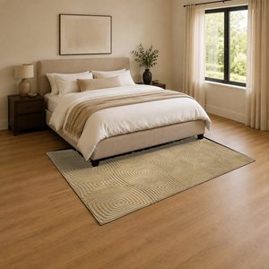 Alfombra de Chenilla Lavable a Máquina, Diseño Abstracto Contemporáneo, Color Beige Marrón, Antideslizante, Modelo LXDP-0887 de RUGS DEPOT, Venta al Por Mayor - Product Image 3