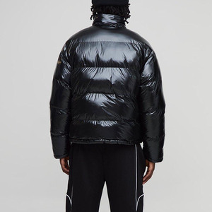 2025 haute qualité personnalisé rembourré manteau conception hiver patchwork nylon fermeture éclair bomber extérieur veste patchwork bouffant hommes veste - Product Image 6