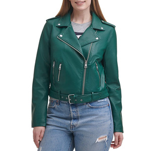 Chaqueta de cuero de manga larga para mujer, buena venta de moda para mujer, chaquetas de cuero genuino Plus, precio al por mayor con logotipo personalizado - Product Image 3