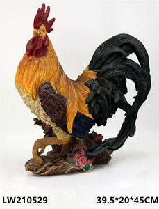 Statue de coq alpha, grand modèle, pour décoration intérieure et extérieure, idéal comme cadeau, représentant un coq dans une ferme rurale au lever du soleil. - Product Image 3