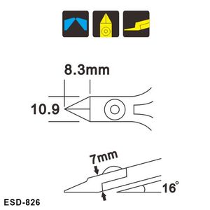 ESD-826 คีมตัดป้องกันไฟฟ้าสถิตย์ คีมตัดลวดโครเมียมโมลิบดีนัมความแม่นยำสูงสำหรับงานรีเวิร์ค PCB - Product Image 6