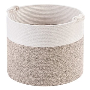 Indian Handmade Foldable Extra Large Storage <b>Baskets</b> Cotton Rope <b>Basket</b> Woven Baby Kids Toy Gift Laundry <b>Basket</b> <b>With</b> <b>Handle</b> Deco - Product Image 4