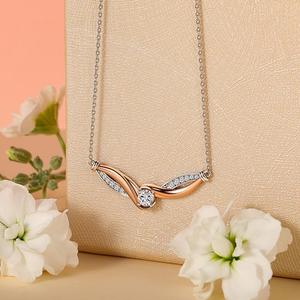 Jeulia Amore ริบบิ้นบิดสองสีสร้อยคอชั้นแฟชั่น - Product Image 3
