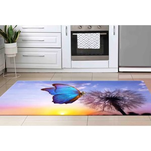 Tapis Papillon Pissenlit : Beauté Naturelle, Tapis Antidérapant, Tapis Doux à Poils Longs - Product Image 3