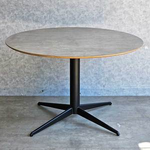 120cm Round Minimalist <b>Dining</b> <b>Table</b> BA68186 with Extendable Star-Shaped Iron Frame and Sintered Stone Top - Product Image 4